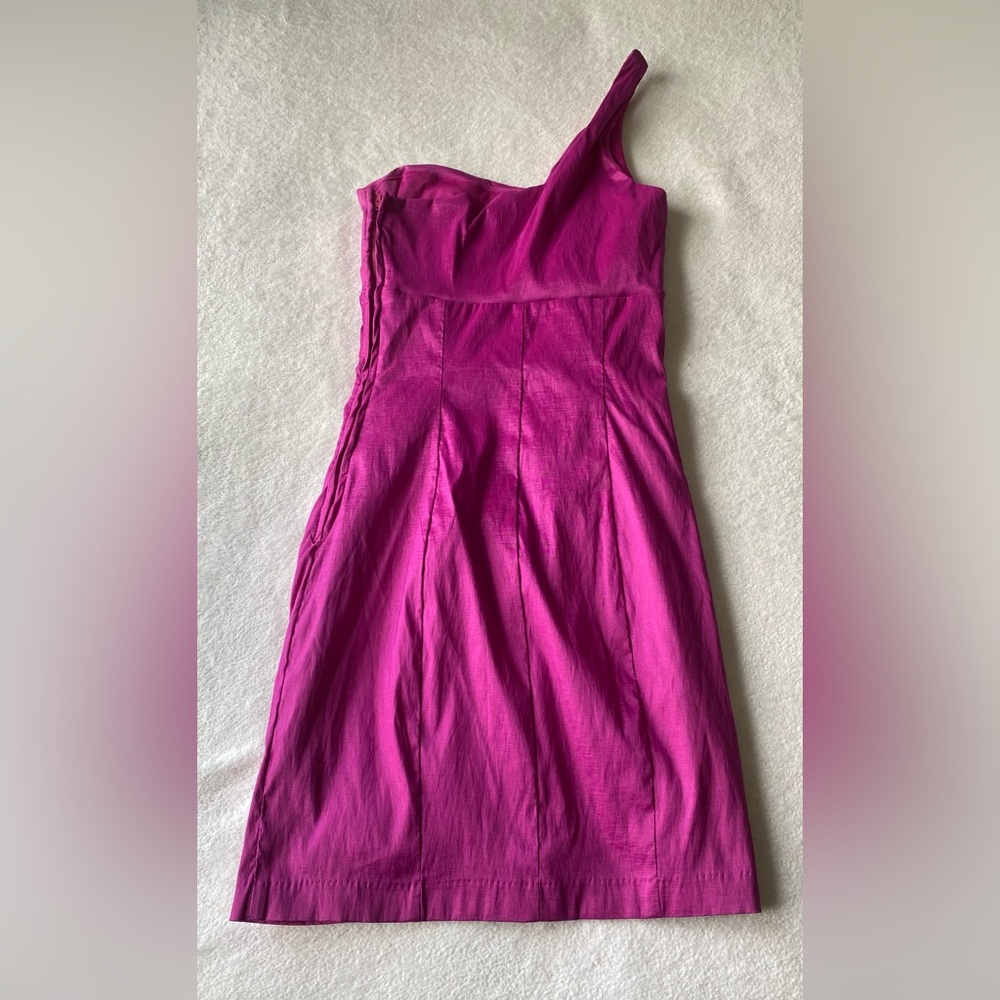 Sequin Hearts 💞 one shoulder fuscia and red floral appliqué bodycon sheath dress - Picture 7 of 12